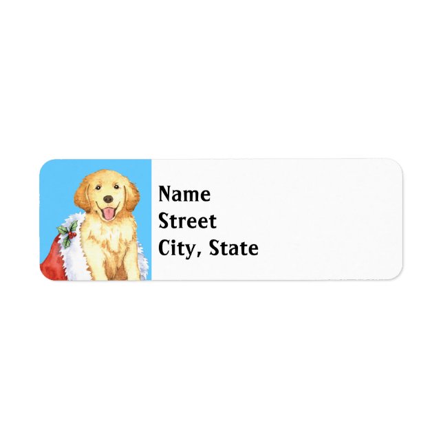 Étiquette Happy Howlidays Golden Retriever (Devant)