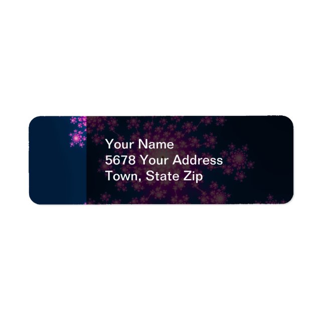 Étiquette Happy New Year Fractal (Devant)