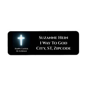 Étiquette Happy Pâques White Cross Adresse de retour