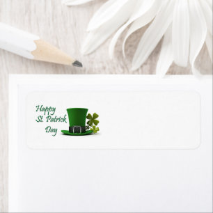 Étiquette Happy St. Patrick's Day casquette adresse de retou