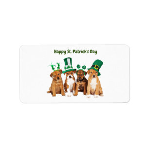 Étiquette Happy St. Patrick's Day dogs Vacances