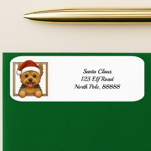 Étiquette Happy Yorkie Christmas Return Adresse