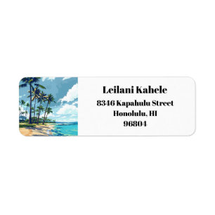 Étiquette Hawaii Kai Honolulu Oahu Hawaii Adresse de retour