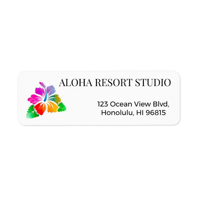 Étiquette Hawaiian Tropical Hibiscus Return Address  (Devant)