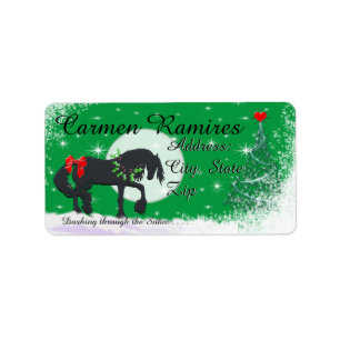 Étiquette Heart Horses VI Holiday (Holiday Tree)