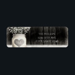 Étiquette Heart Mason Jar & Baby's Breath Rustic Mariage<br><div class="desc">Coeur Mason Jar & Bébé's Breath Rustic Wedding Labels. Éléments correspondants disponibles.</div>