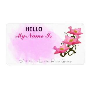Étiquette Hello Social Group Meeting Poppies Paper Name Tag