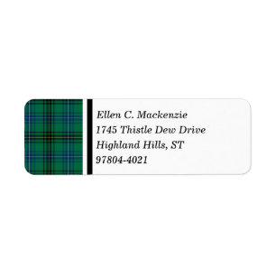 Étiquette Henderson Clan Bright Green Scottish Tartan
