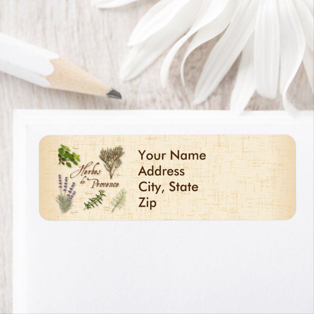 Étiquette Herbes de Provence Address Labels (En situation)