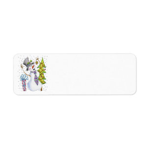 Étiquette heureux d'Avery de bonhomme de neige
