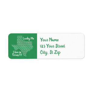 Étiquette Heureux Moi - Je Vis Au Texas ! ! Saint Patrick's