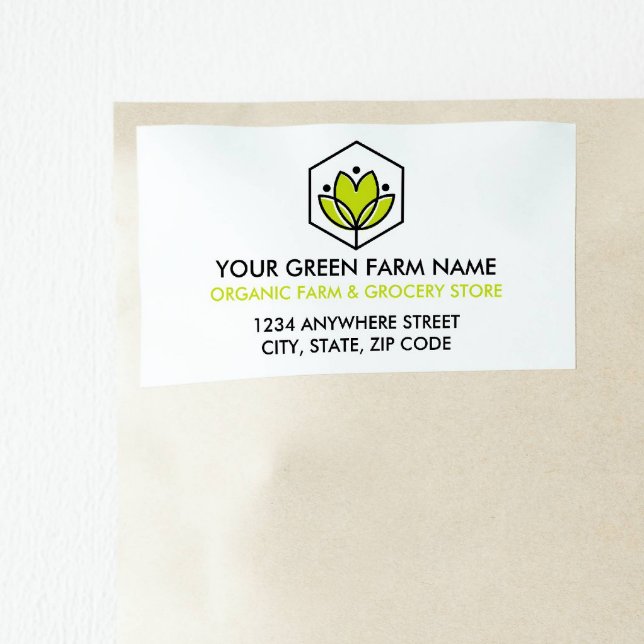 Étiquette Hexagone de fleurs biologiques Agriculteurs et agr (Créateur téléchargé)