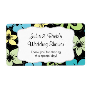 Étiquette Hibiscus Beach Luau Bouteille d'eau - customisez-l