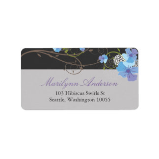 Étiquette Hibiscus bleu Mariage floral