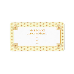 Étiquette Hibiscus & dentelle JAUNE