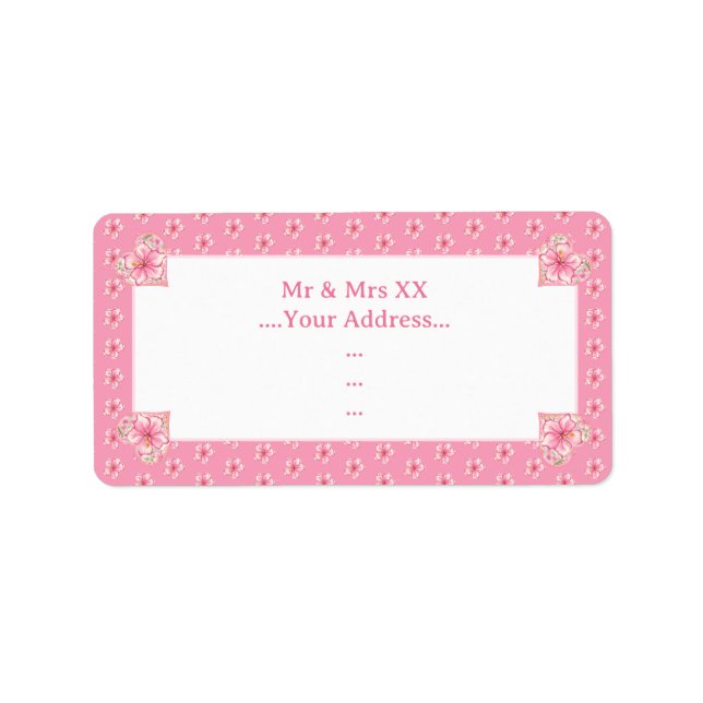 Étiquette Hibiscus & dentelle PINK (Devant)