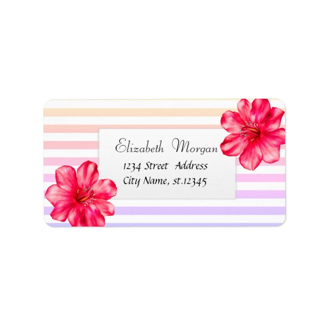 Étiquette Hibiscus hawaïen tropical, bandes (Devant)