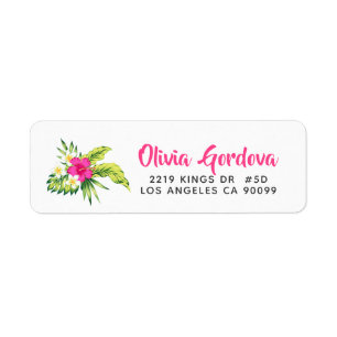 Étiquette Hibiscus Tropical Rose Modèle de typographie moder
