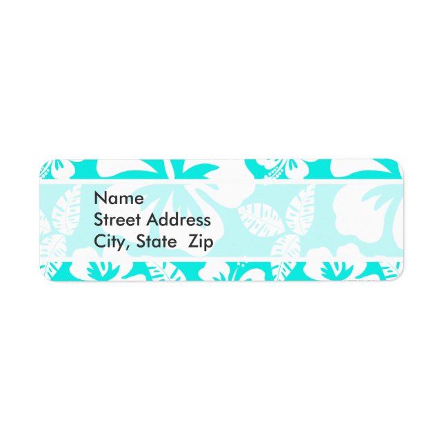 Étiquette Hibiscus tropical turquoise (Devant)