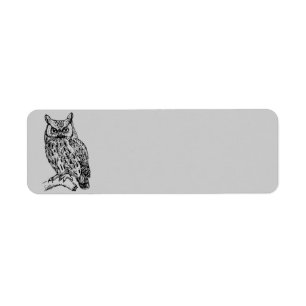 Étiquette Hibou Animé