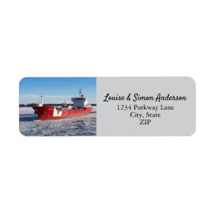 Étiquette Hiver Freighter Iver Bright Great Lakes Adresse