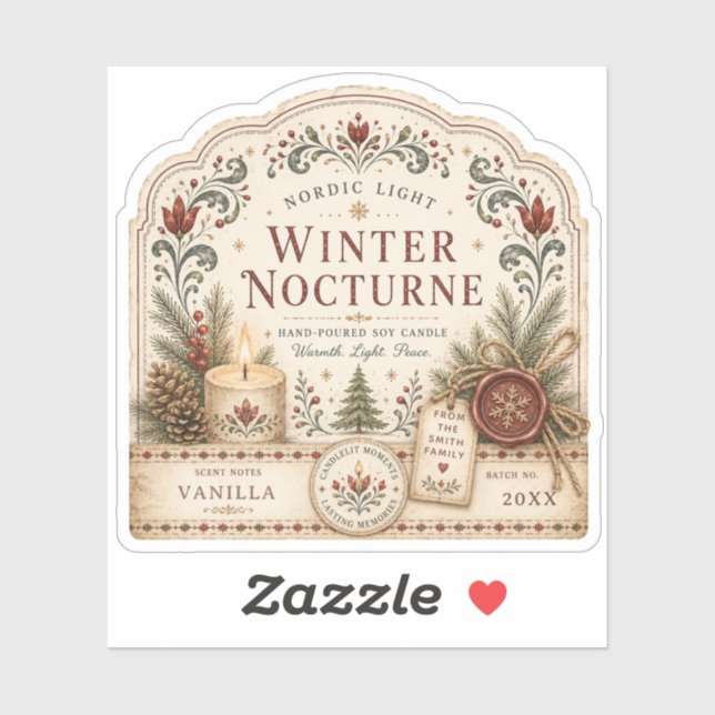 Étiquette Hiver Nordique (Feuille)