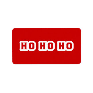Étiquette Ho Ho Ho (Santa Claus Says) Red Background