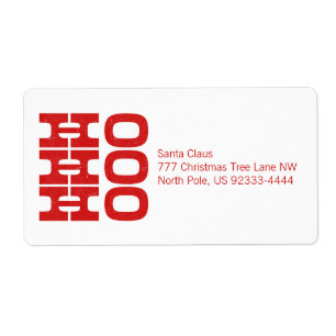 Étiquette Ho Ho Ho (style presse-lettres)