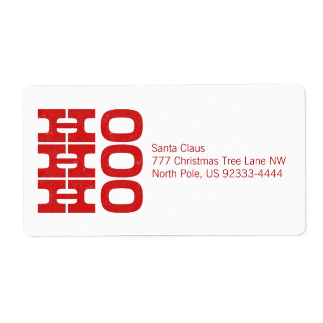 Étiquette Ho Ho Ho (style presse-lettres) (Devant)