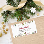 Étiquette Holiday Greenery Christmas Return Adresse<br><div class="desc">Des étiquettes d'adresse de retour modernes avec une bordure de feuillage d'hiver aquarelle pour coordonner avec notre collection Joyful Greenery. Personnalisez-le avec votre monogramme familial initial et l'adresse de retour. Cliquez sur Customiser pour ajouter une photo, modifier la couleur de l'arrière - plan ou modifier les polices et les couleurs...</div>