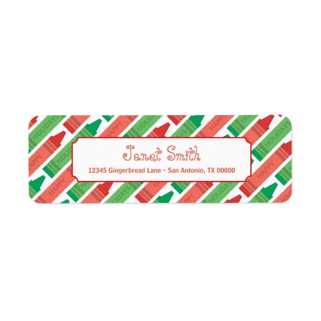 Étiquette Holiday Personalized Red and Green (Devant)