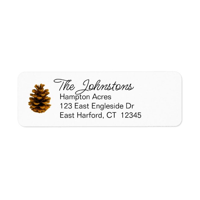 Étiquette Holiday Pinecone Thanksgiving Adresse de retour (Devant)