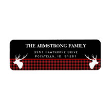 Holiday Red Buffalo Plaid Rustique Style Adresse