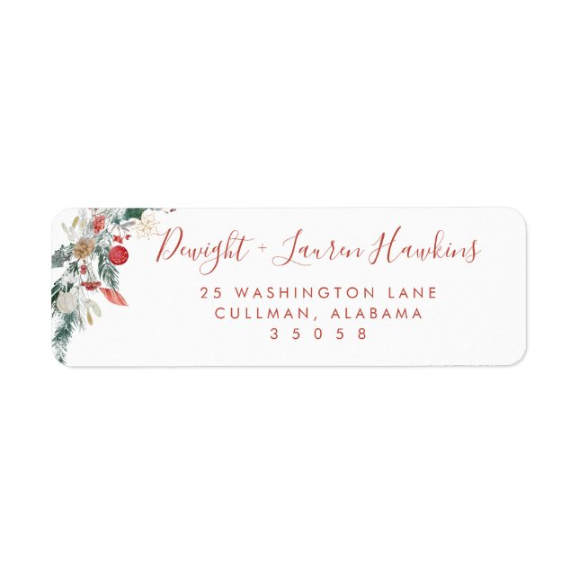 Étiquette Holiday | Return Address Label (Devant)