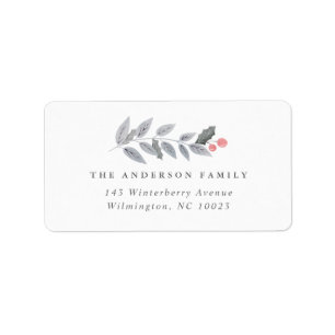 Étiquette Holly Berry Leaf Branche Garland Fête Noël