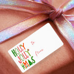 Étiquette HOLLY JOLLY XMAS Sweet Holiday Christmas<br><div class="desc">J'espère que vous aimez ce design. Ajoutez votre propre texte. Consultez ma boutique pour plus de designs et articles assortis du papier d'emballage aux serviettes de cuisine!</div>