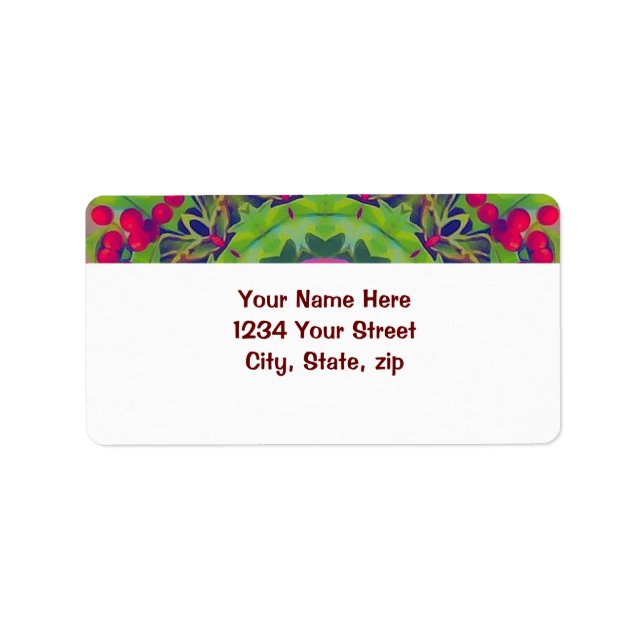 Étiquette Holly Kaleidoscope (Devant)