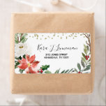 Étiquette Holly Leaf watercolor foliage Christmas Address La<br><div class="desc">Holly Leaf watercolor foliage Christmas Address Label</div>