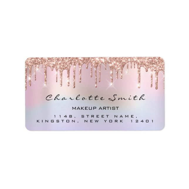 Étiquette Holographe Ombre du Rose de Mariage RSVP (Devant)