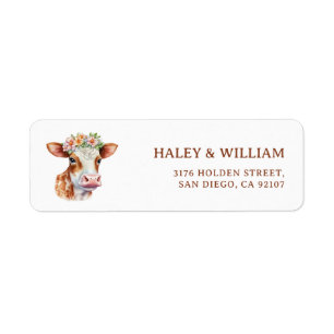 Étiquette Holy Cow Floral Brown Imprimer 1st Baby Birthday