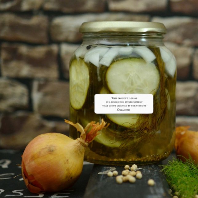 Étiquette Home Food Kitchen State License Disclosure Étiquet (Créateur téléchargé)