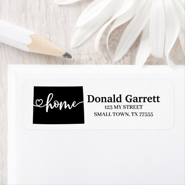 Étiquette Home State Outline Heart Colorado Adresse (En situation)