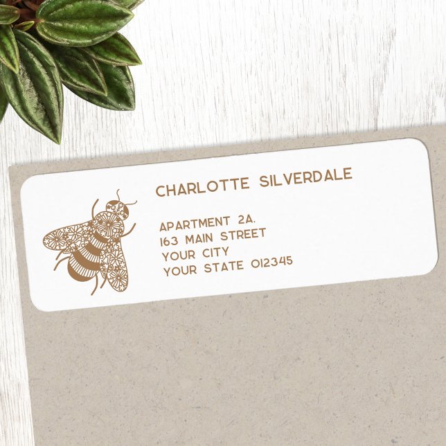 Étiquette Honey Bee Adresse de retour (Honey Bee personalized return address labels)