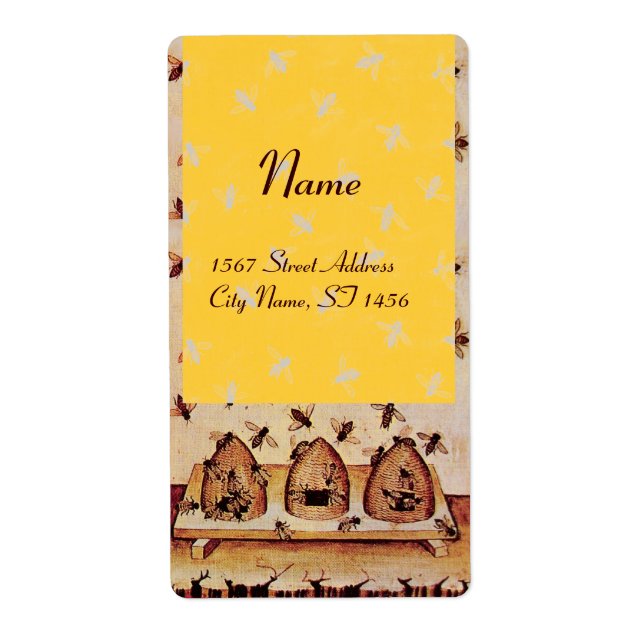 ÉTIQUETTE HONEY BEE, BEEKEEPER APIARIST (Devant)