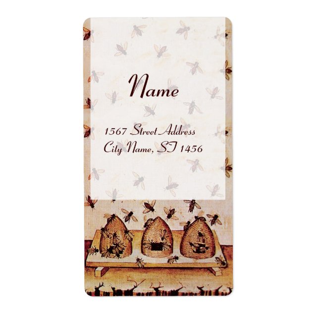 ÉTIQUETTE HONEY BEE, BEEKEEPER APIARIST (Devant)