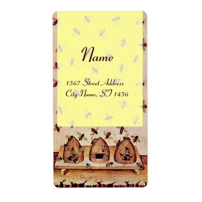 ÉTIQUETTE HONEY BEE, BEEKEEPER APIARIST (Devant)