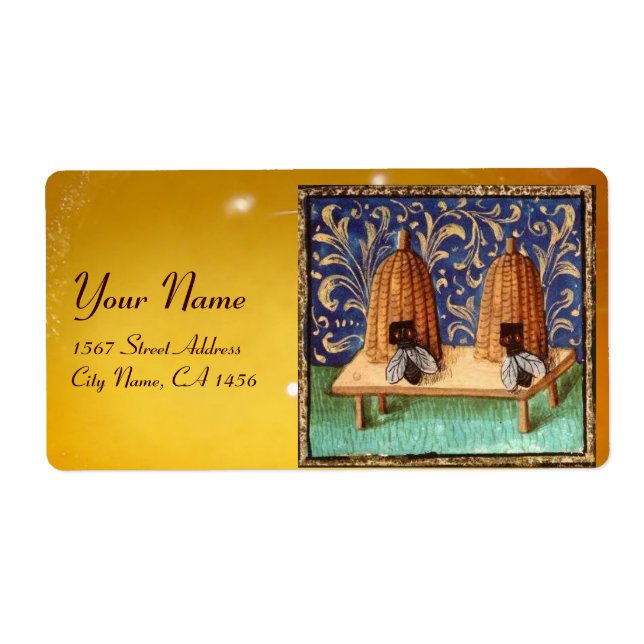 Étiquette HONEY BEE, BEEKEEPER /apiary, fournitures d'apicul (Devant)