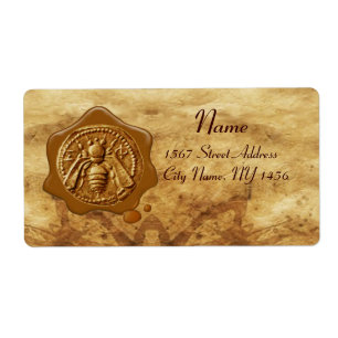 Étiquette HONEY BEE, OEUVRE DE CONSERVATION, Parchemin Brown