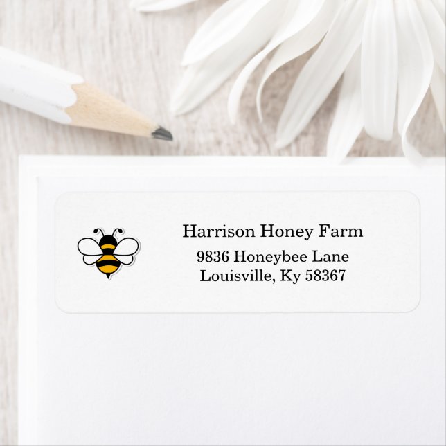 Étiquette Honey Business Return Address Label (En situation)