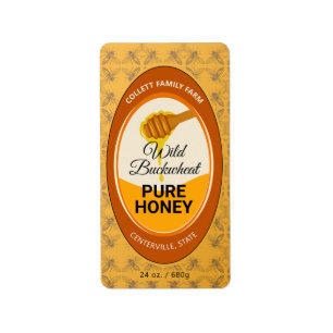Étiquette Honey Spoon Family Farm Honey Food Labels